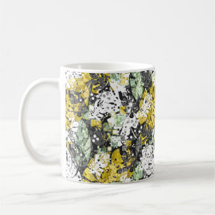 Seamless tropical jungle exotic leaves abstract bl coffee mug