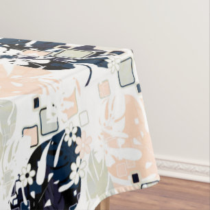 Seamless tropical jungle leaves monstera palm abst tablecloth