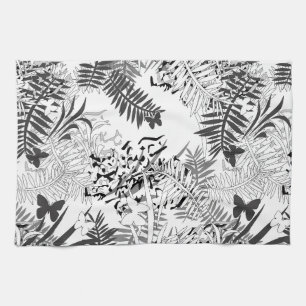 Seamless tropical jungle palm tropical leaves butt kitchen towel