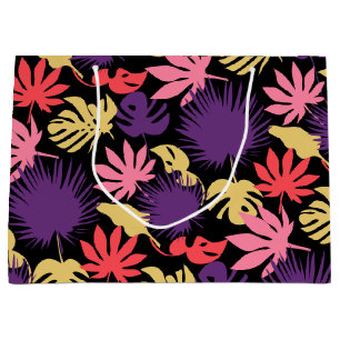 Seamless tropical leaves pattern large gift bag