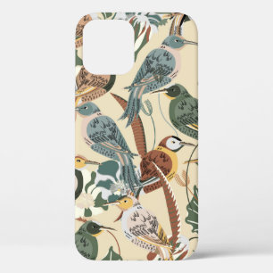 Seamless tropical pattern. Print with exotic birds iPhone 12 Case