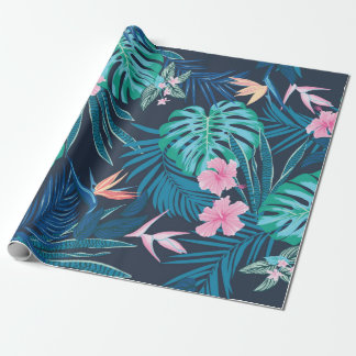seamless tropical pattern, vivid tropic foliage, w wrapping paper