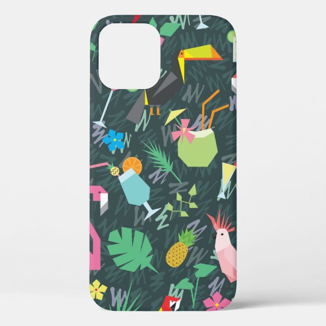 Seamless tropical pattern with birds and drinks 1 Case-Mate iPhone case (Back)