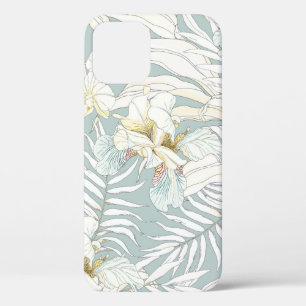 Seamless tropical pattern with flowers Orchid,  Fl iPhone 12 Case