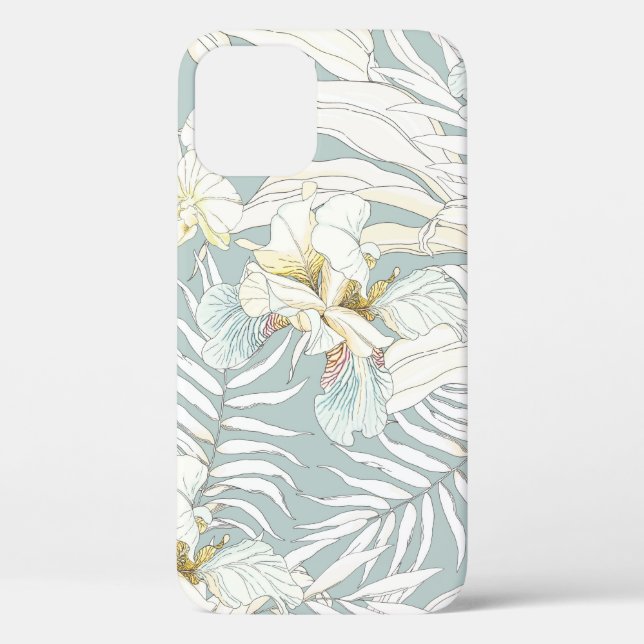 Seamless tropical pattern with flowers Orchid,  Fl Case-Mate iPhone Case (Back)
