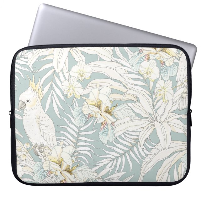 Seamless tropical pattern with flowers Orchid,  Fl Laptop Sleeve (Front)