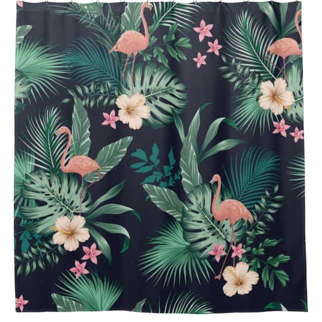  seamless tropical pattern with lush foliage, flow (Front)