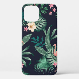 seamless tropical pattern with lush foliage, flow iPhone 12 case