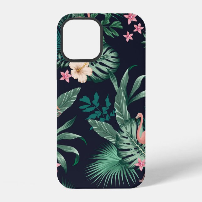  seamless tropical pattern with lush foliage, flow iPhone case (Back)