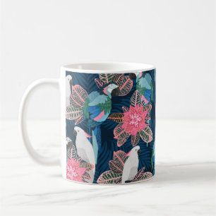 Seamless tropical pattern with parrots. Vintage il Coffee Mug