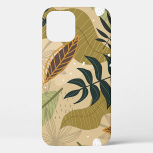 Seamless tropical pattern with plants, leaves, dec iPhone 12 case