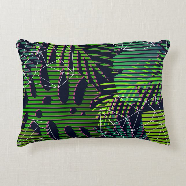 Seamless tropical pattern with tropical plants. Ha Accent Pillow (Front)