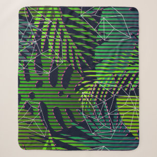 Seamless tropical pattern with tropical plants. Ha Sherpa Blanket