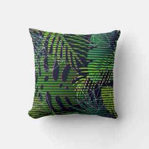 Seamless tropical pattern with tropical plants. Ha Throw Pillow