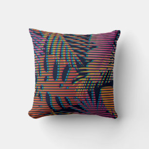 Seamless tropical pattern with tropical plants. Ha Throw Pillow