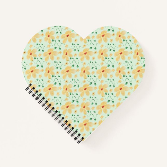 Seamless tropical yellow floral pattern  notebook (Front)