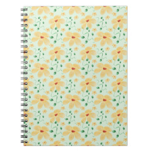 Seamless tropical yellow floral pattern  notebook