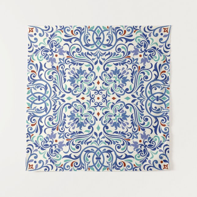 Seamless turkish colorful pattern. Endless pattern Tapestry (Front)