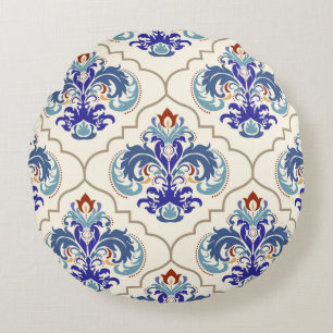 Seamless turkish colourful pattern. round pillow