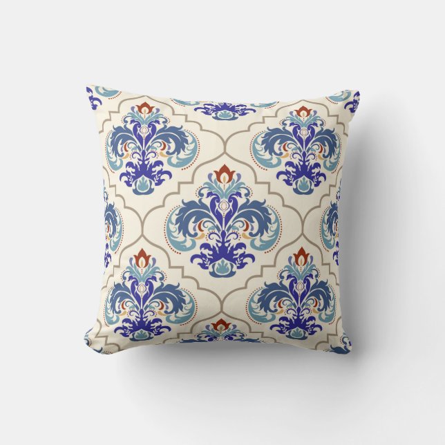 Seamless turkish colourful pattern. throw pillow (Front)