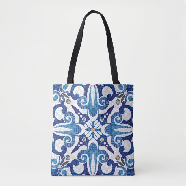 Seamless turkish colourful pattern. Vintage multic Tote Bag (Front)