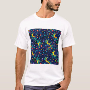 Seamless Twinkle Starry Night Pattern T-Shirt