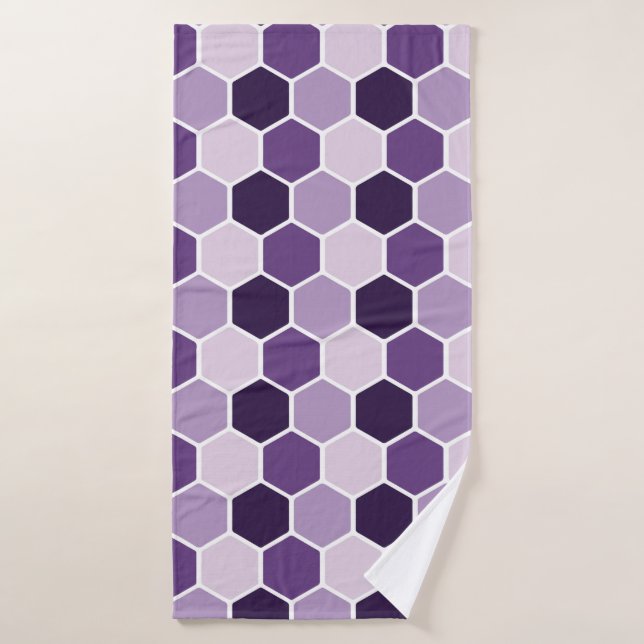 Seamless ultraviolet hexagon pattern. Honeycomb co (Serviette de bain)