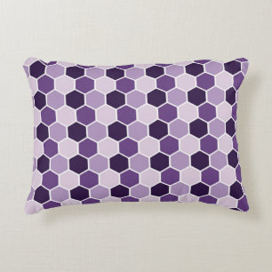 Seamless ultraviolet hexagon pattern. Honeycomb co Accent Pillow