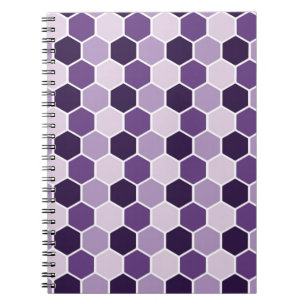 Seamless ultraviolet hexagon pattern. Honeycomb co Notebook