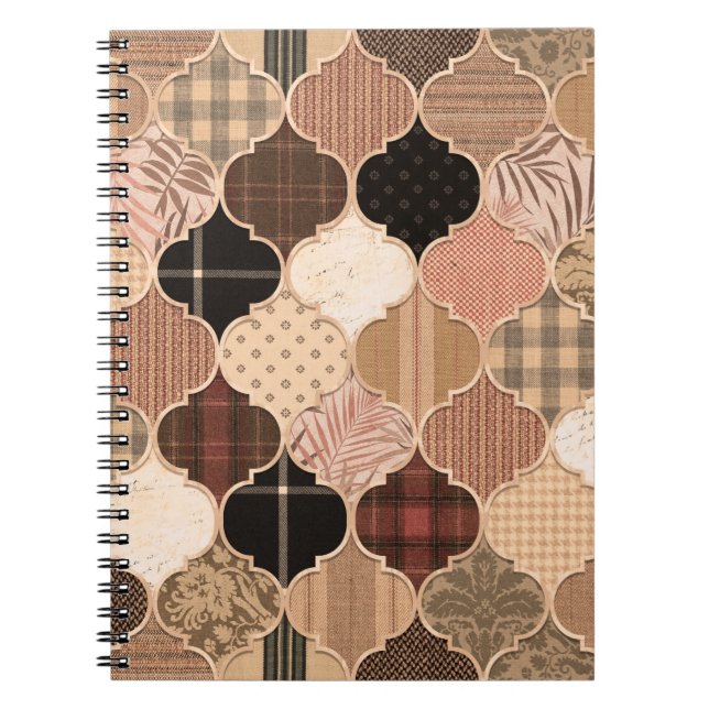 Seamless Various Textured Moroccan Tile Pattern Fa Notebook (Front)