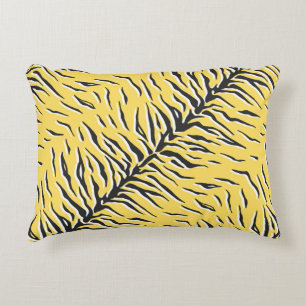 Seamless vintage black and yellow tiger pattern. S Accent Pillow