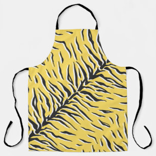Seamless vintage black and yellow tiger pattern. S Apron