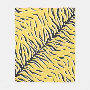 Seamless vintage black and yellow tiger pattern. S Fleece Blanket