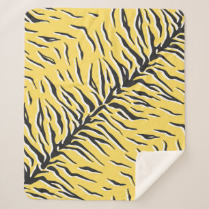 Seamless vintage black and yellow tiger pattern. S Sherpa Blanket