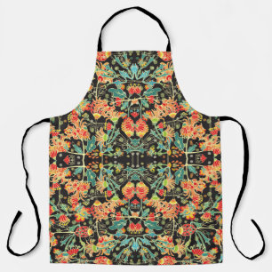 Seamless vintage chaotic decorative abstract flora apron