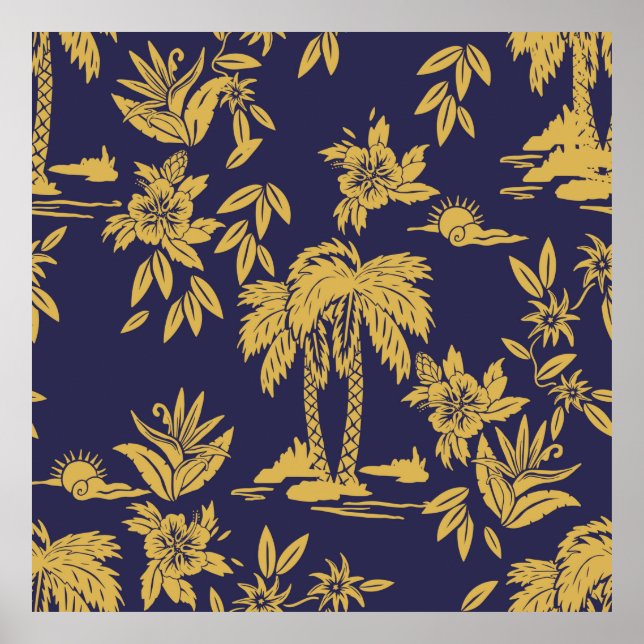 Seamless vintage design designs with Hawaii,  trop Poster (Front)