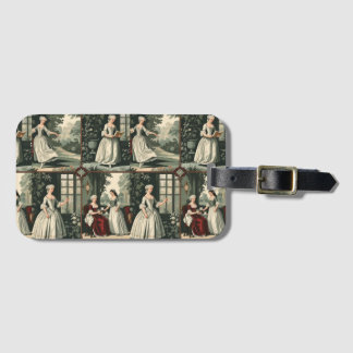 Seamless Vintage European Pattern-18th Century Dai Luggage Tag