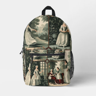 Seamless Vintage European Pattern-18th Century Dai Printed Backpack
