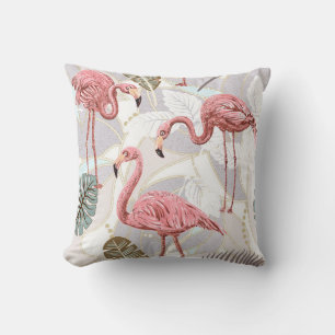 Seamless vintage floral pattern background with fl throw pillow