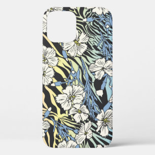 Seamless Vintage floral pattern. Flowers field on  iPhone 12 Case