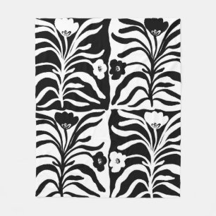Seamless Vintage hand drawn floral a pattern with  Fleece Blanket