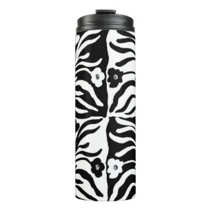 Seamless Vintage hand drawn floral a pattern with Thermal Tumbler