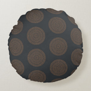 Seamless vintage mandalas. Vintage decorative elem Round Pillow