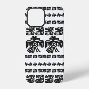 Seamless vintage maya pattern. Black and white eth iPhone 12 Case