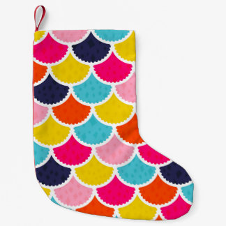 Seamless vintage mermaid pattern as colourful fish small christmas stocking