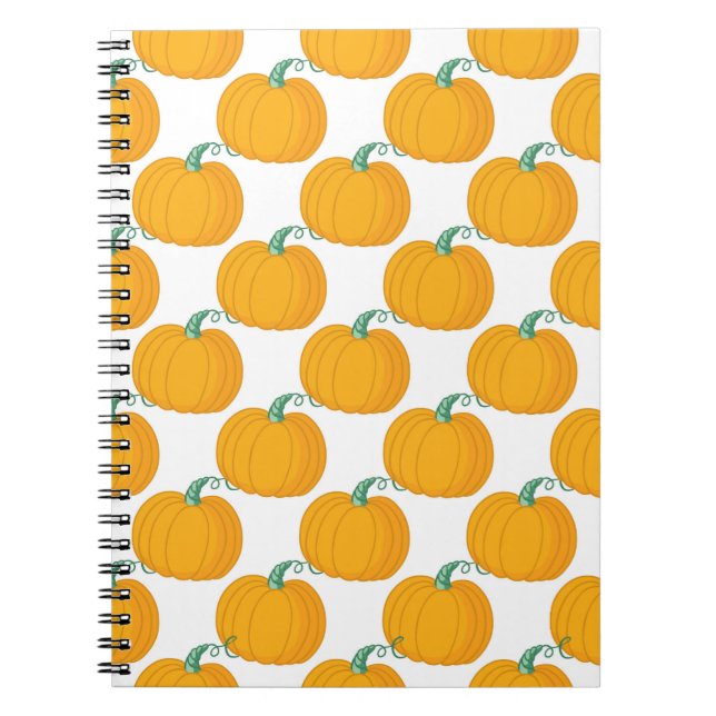 Seamless vintage pattern, hand-drawn pumpkin backg notebook (Front)