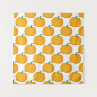 Seamless vintage pattern, hand-drawn pumpkin backg tapestry
