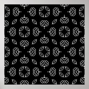 Seamless vintage pattern in geometric ornamental s poster