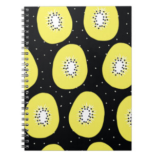Seamless vintage pattern kiwi fruit. Hand drawn pe Notebook