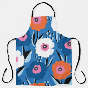 Seamless vintage pattern large red white and blue  apron